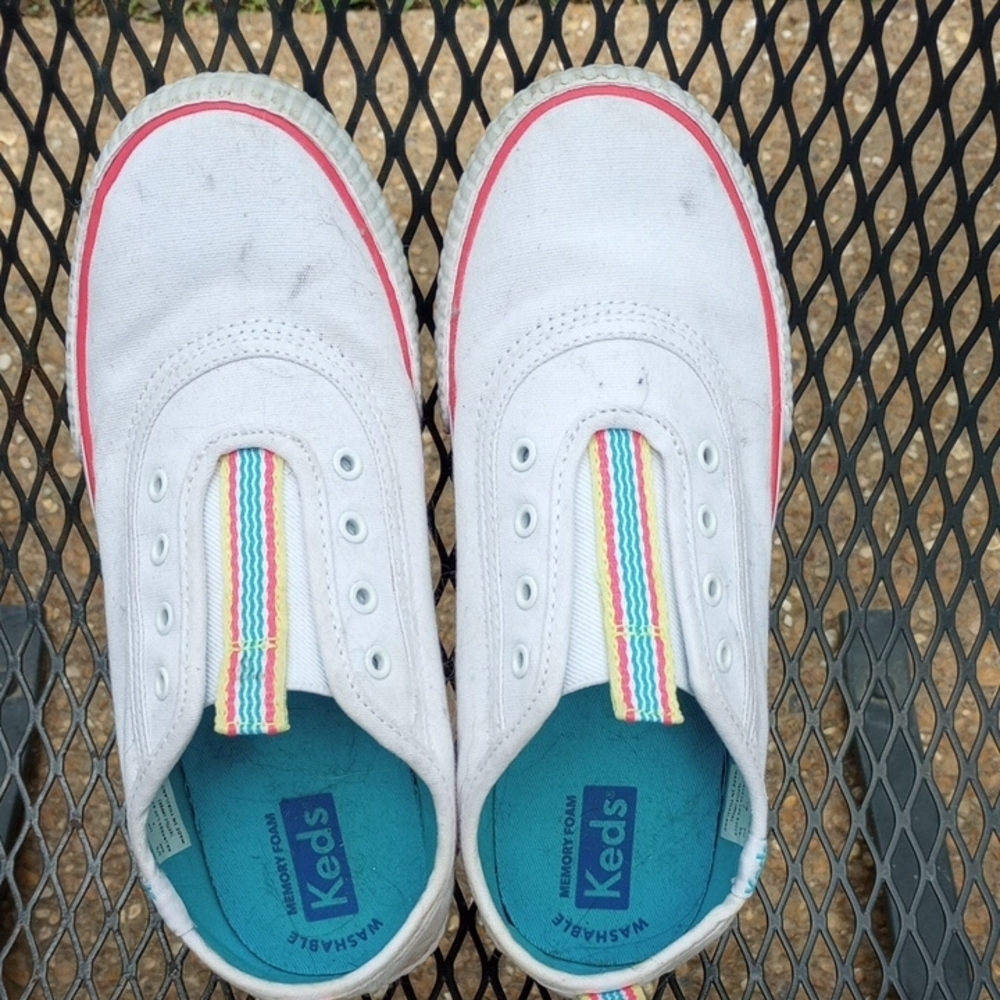 FREE Keds White Slip-On Shoes with Rainbow Accents With $25 Purchase - Picture 1 of 5